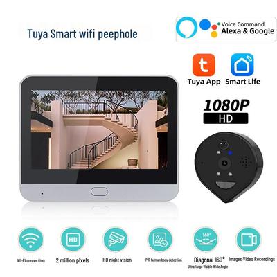 Tuya Smart Video Doorbell: 1080P HD Peephole, Night Vision, Mobile App Remote Monitoring