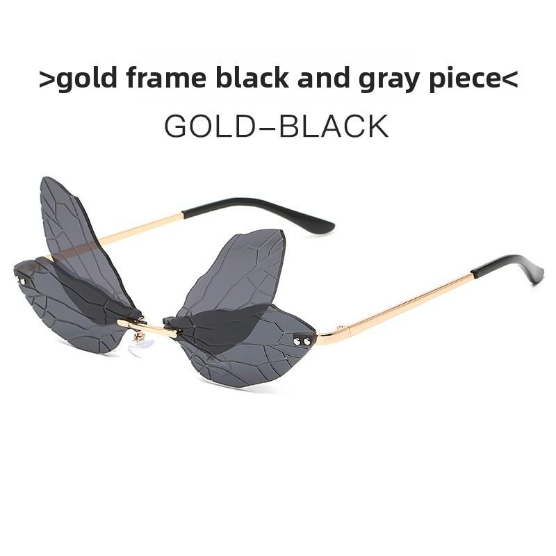 Steampunk Dragonfly Sunglasses With Gradient Pink Lenses For Fashion And Parties BlackGray