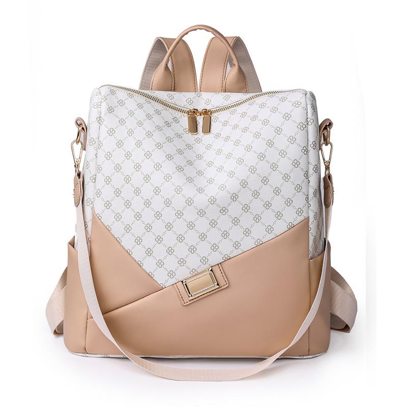 Backpack women s new large-capacity presbyopia fashionable versatile women s bag lightweight leisure travel small backpack бежевый