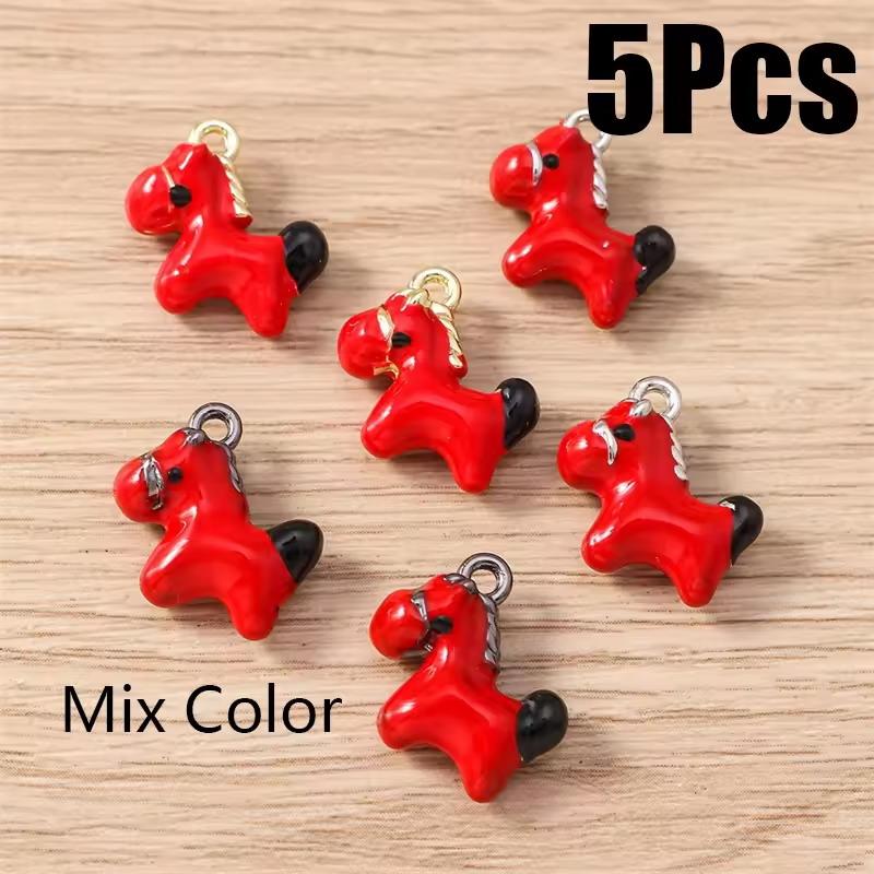5 Stück Zinklegierung Niedliche Pferdeanhänger Anhänger Für Schmuckherstellungswerkzeuge Halskette Ohrringe Armband DIY Zubehör Geschenke Zubehör