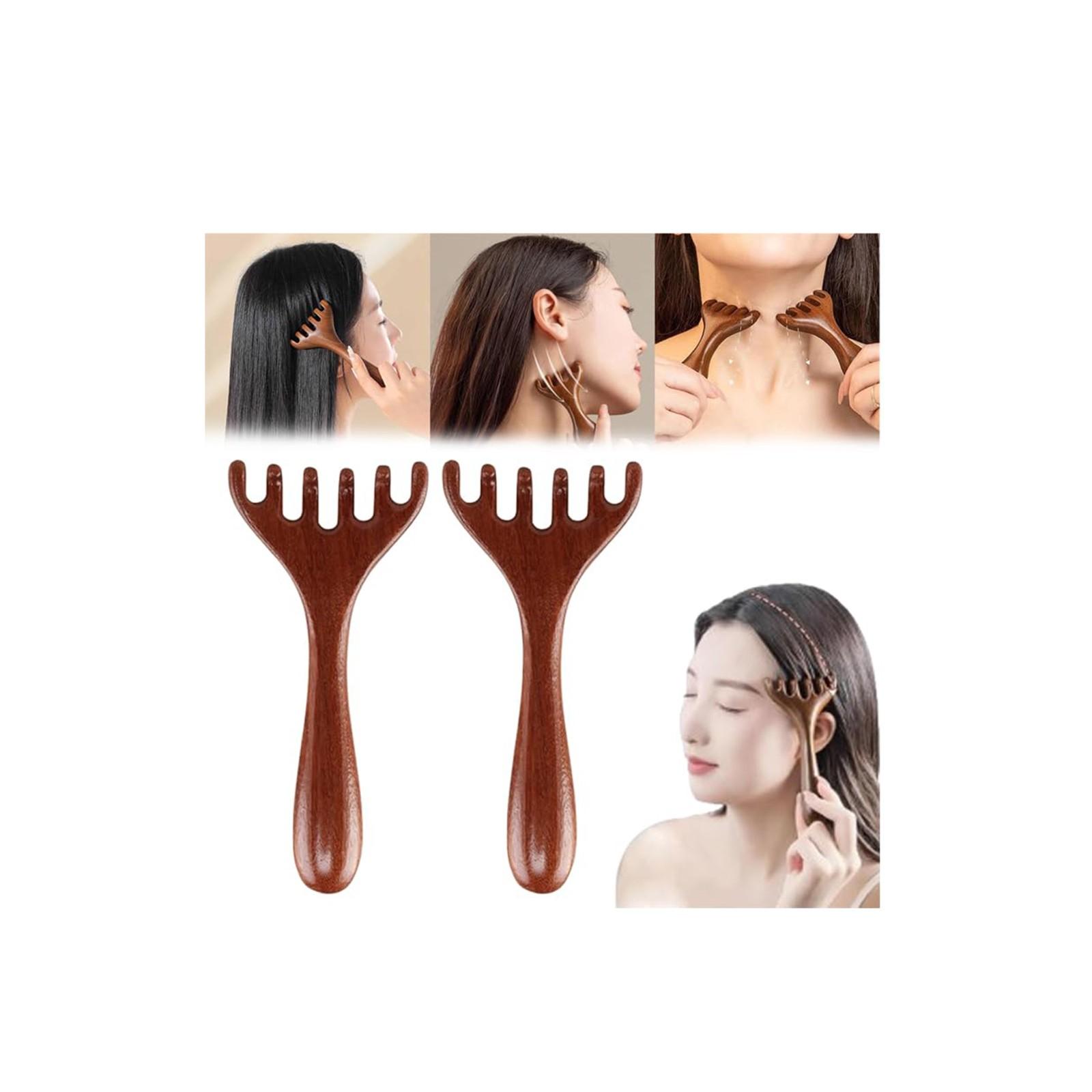 

Деревянная расческа для массажа кожи головы, успокаивающий инструмент для массажа кожи головы, подходящий для всех типов кожи One Size