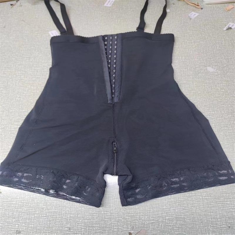 Three Rows Hooks High Waist Zipper Tummy Control Butt Lift Shapewear Bodysuit