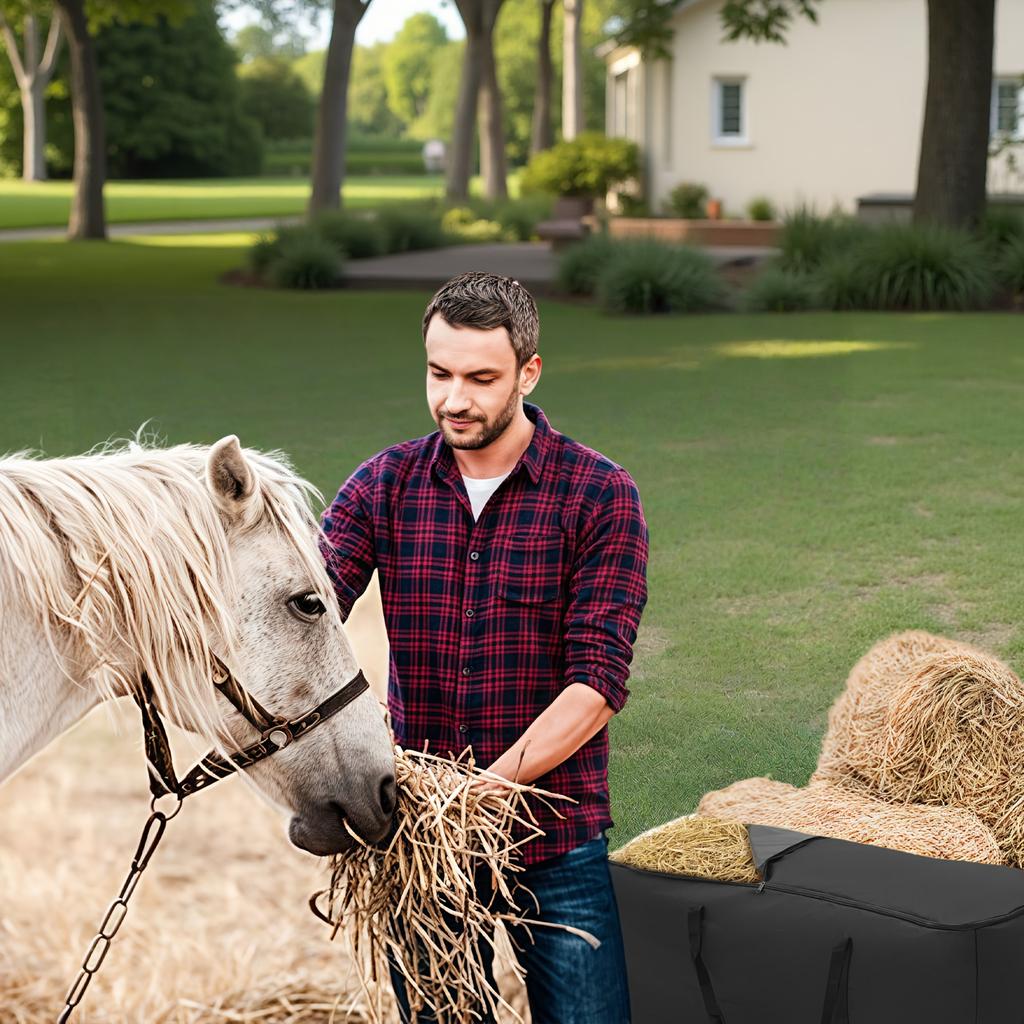 Universal Slow Feed Hay Bag for Horses, Cattle & Sheep, Heavy-Duty Large Capacity, Durable & Portable for Pasture & Stable