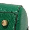 Used 9726 Roan Satchel 79946 7922 Cross Grain Calfskin 2-Way Shoulder Bag Crossbody with Metal Logo Green Unisex from