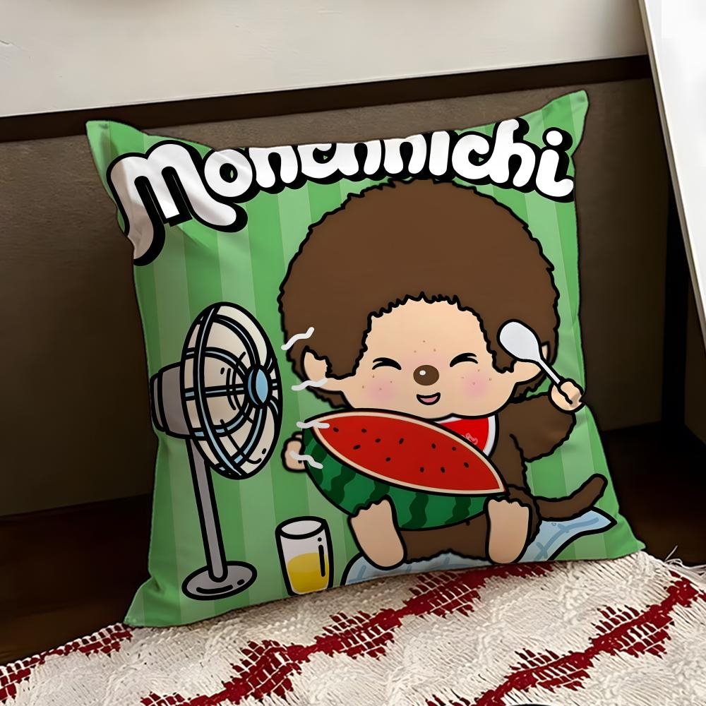 Cartoon MMonchhichi Cushion Cover Reversible Soft Durable Pillow Cover Home  Car MultiScene Use for Daily Comfort
