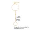 Stainless Steel Hand Chain Ring Bracelet for Women, Adjustable Gold Plated Doule-layer Bracelets, Christmas Party Zircon