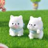 Cute Samoyed Dog Figurines Decorative Accessories Resin Cute Particle Figurines