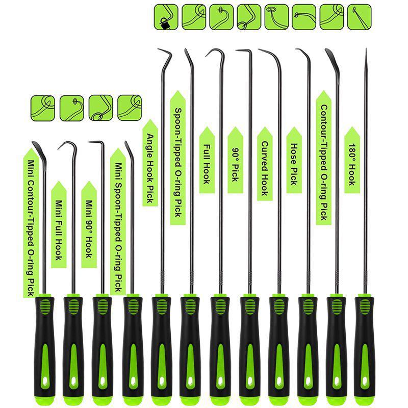 Car Auto Vehicle Oil Seal Screwdrivers Set O-Ring Seal Gasket Puller Remover Pick Hooks Tools Sealing Repair Tools 14PCS-4Pcs