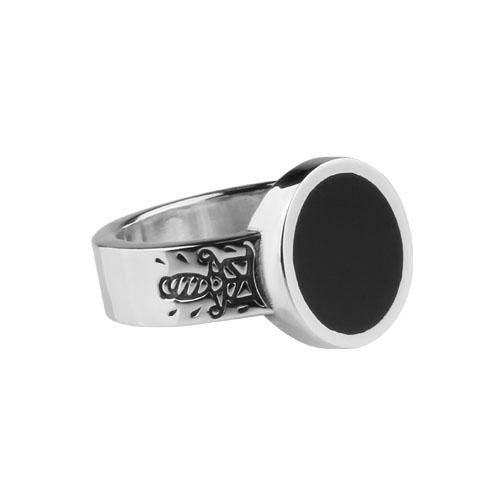 Anonymous Artisan Dagger Onyx Ring