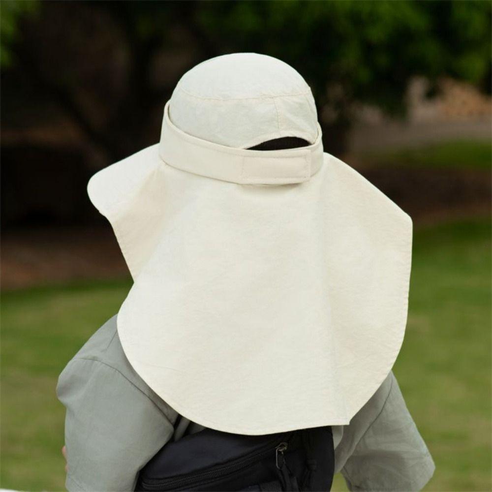 Large Brim Hat Children's Thin Bucket Hat With Cape Beach Hat New Sun Hat
