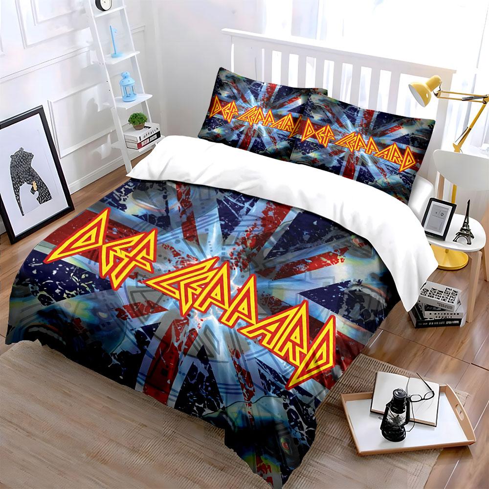 Union Jack Def Leppard Bedding Bedding Duvet Cover Set Duvet Cover Pillowcases (1 * Duvet Cover 2 * Pillowcases, without duvet insert)