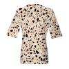 Women's Fashionable Casual Short-sleeved Five-quarter Sleeve Floral Print V-neck Top