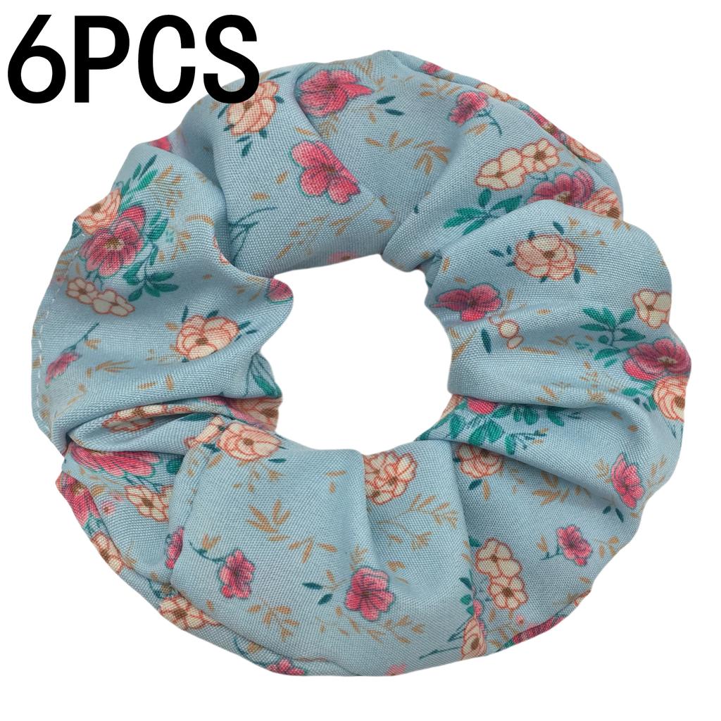 6pcs/lot Hair Scrunchies Bands Scrunchy Ties Ropes Ponytail Holder for Women Accessories Fabric Headwear Ditsy Floral Sweet Cute