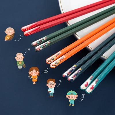 JANKNG 5 Paia Bacchette Cinesi Janpanesi Set Famiglia Bacchette Set Cibo Sushi Stick Riutilizzabile Set di Stoviglie in Lega Coreana