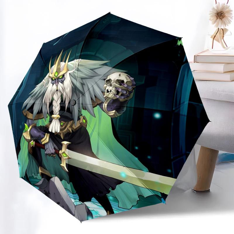 Parapluie Roi Squelette AFK Journey, Parapluie Pliable Soleil Pluie Personnage de Jeu Fantastique