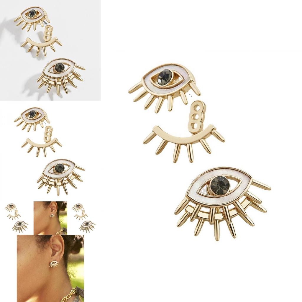 Trendy European American Alloy Eye Earrings Geometric Design For Women Fashion