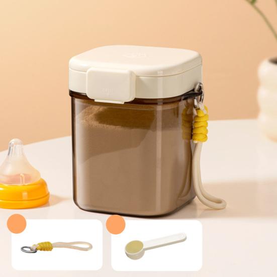 Lata de Leite em Pó com Separador de Colher Design de Vedação Tripla à Prova de Umidade e Luz Tanque Portátil com Alça Recipiente de Armazenamento 400ml 800ml