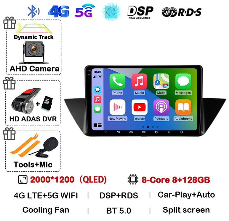 10"Android 14 Auto CarPlay For BMW X1 E84 2009 2010 2011 2012 Car Radio Multimedia Video Players Gps Navigation Stereo Head Unit