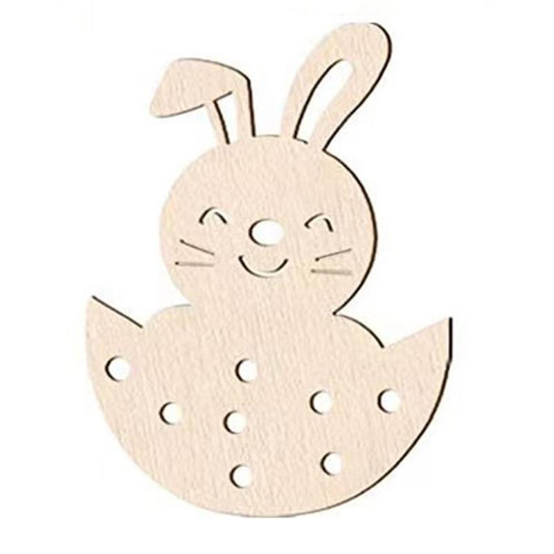 M-Modern-70PCS Unfinished Blank Wood Cutout Wooden Easter Bunny Shaped Wooden Easter DIY Wooden Craft For Easter Spring D