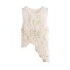 Knitted Irregular Crochet Hollow Out Vest Cardigan Summer Sleeveless Design Niche Tank Top