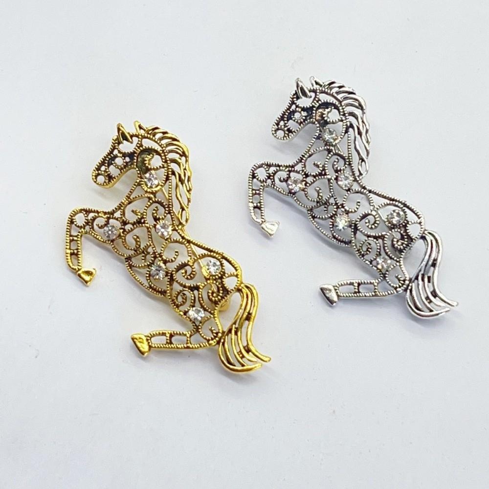 Horse Year Zodiac Horse Head Brooch Chinese New Year Metal Pony Badge Pin Zodiac Animal Pins Gift