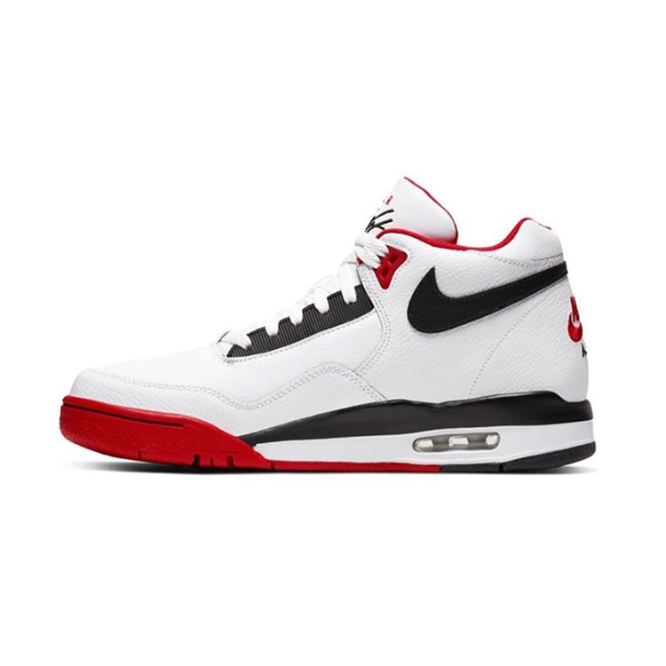 Nike Flight Legacy Vintage Basketball Shoes Unisex Mid top White/Red/Black BQ4212-100(Team140-)