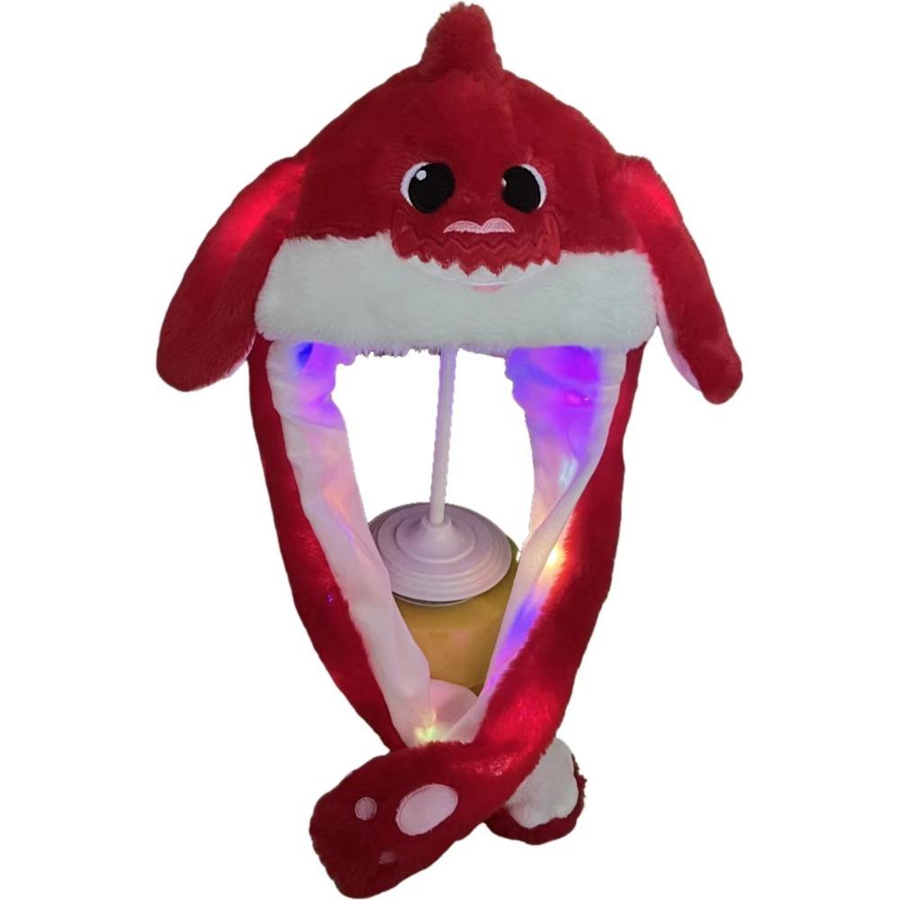 Glowing Capybara Ear Moving Hat Panda Plush Hat Toys Capybara Jumping Up Cap  Birthday Gifts