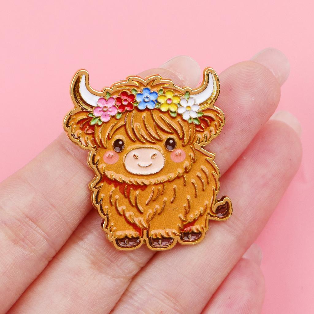 Funny UFO Alien Cat Enamel Pin Cartoon Cow Badges Art Brooches for Backpack Hat Lapel Pins Cosplay Accessories Cool Toys Gifts