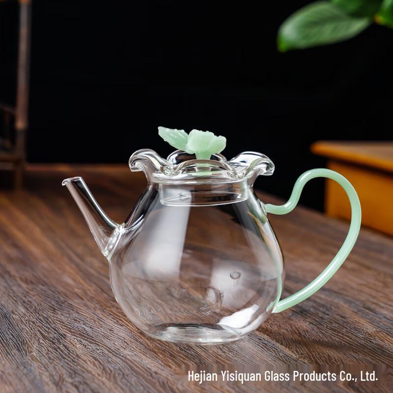 Heat-Resistant Glass Lily Teapot