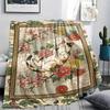 Cat Flower Print Flannel Blanket, High quality Comfortable for All Seasons, Home Decor, Warmth and Comfort, Perfect for Christmas Gifts43