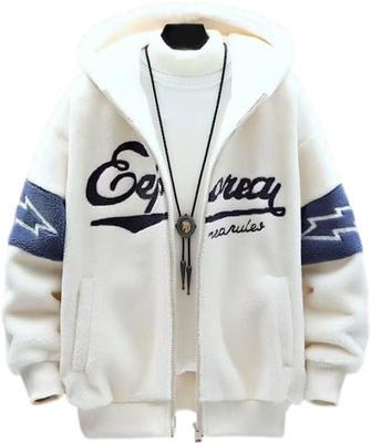 Boa Logo Blouson Jacke Kapuze Oberbekleidung Reißverschluss Warm Langarm Blitz Lässig Schlicht Schlichte Silhouette Hoher Hals Locker Körperbedeckend Stilvoll Tasche