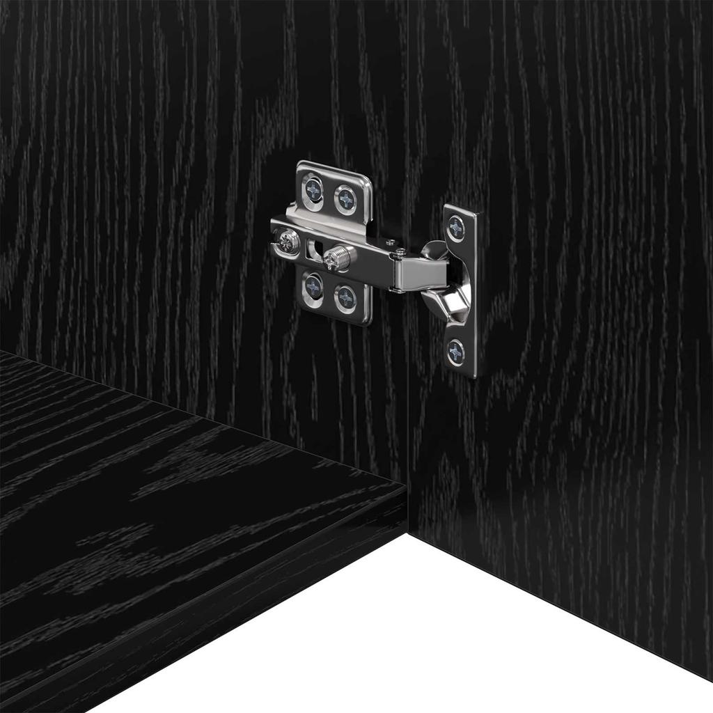Wall Mounted Wall Cabinet Black Oak Effect 50 x 42.5 x 40 cm