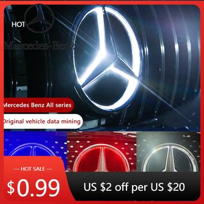 Hot Car Sticker Car Front Grilled Star Emblem LED Illuminated Logo White Blue Red Light for Mercedes Benz W205 C E R ML GL GLA C