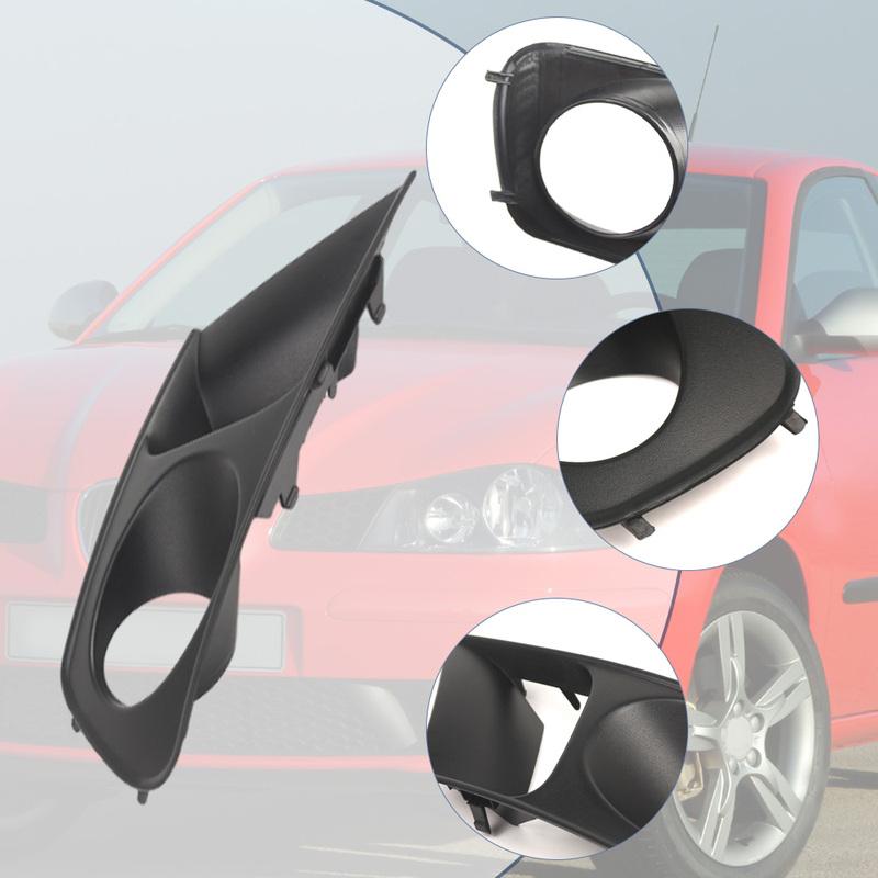 For SEAT Ibiza - Type 6L Pre-facelift 2002 2003 2004 2005 Front Bumper Fog Light Lamp Cover Grille Frame Bezel 6L0853665N