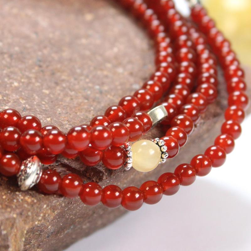Red Agate Zodiac Guardian Deity108Buddhist Bead Bracelet for Men and Women, Personal Zodiac Buddha Prayer Bead Bracelet