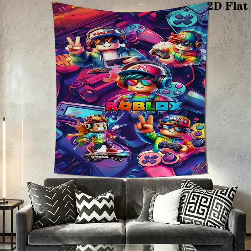 Roblox Poster Wall Hanging Printed Fabric Blanket Decorative Tapestries for Bedroom Living Room Home Decor