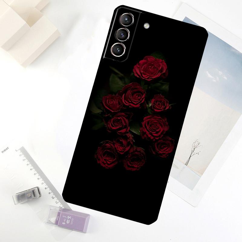 Flower Red Rose Phone Case For Samsung Galaxy S25 FE S20 FE S21 S22 S23 S24 S25 S26 Ultra S10 S25 Plus Cover