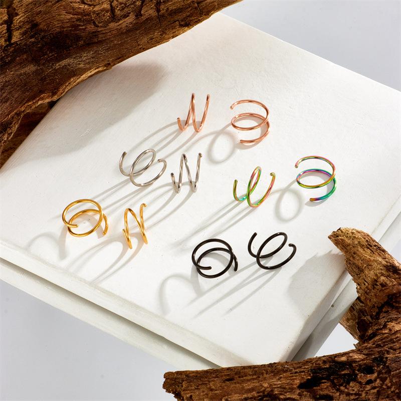 2PCS Fashion Double Layer Spiral Nose Ring