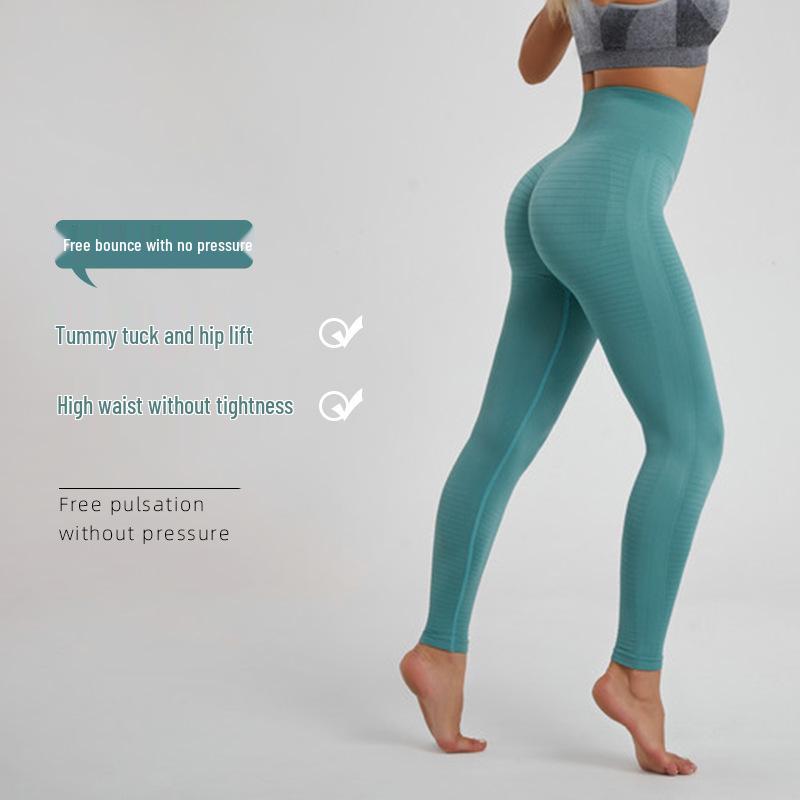 

Women s American Sport Yoga Pants: Nine-Point Seamless Hip-Lifting Leggings M