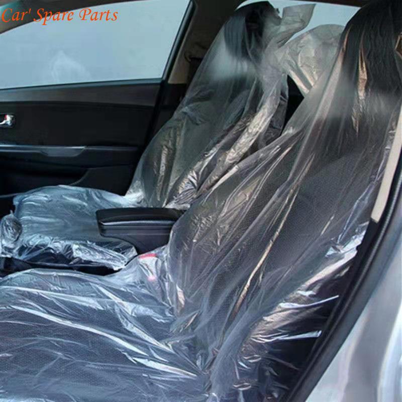 Y4UA 100pcs Vehicle Dustproof Covers Car Covers Transparent Car Chair Covers Plastic Car Protector 140x80cm