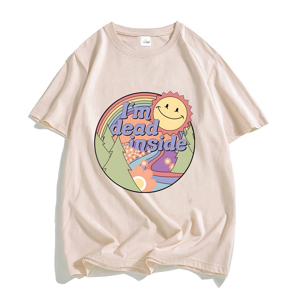 Ich bin innerlich tot Delfin-Shirts Sonnen-Grafik T-Shirt 100% Baumwoll-Tees Unisex/ Unisex Casual T-Shirt Sommermode Kurzarm-T-Shirt Unisex