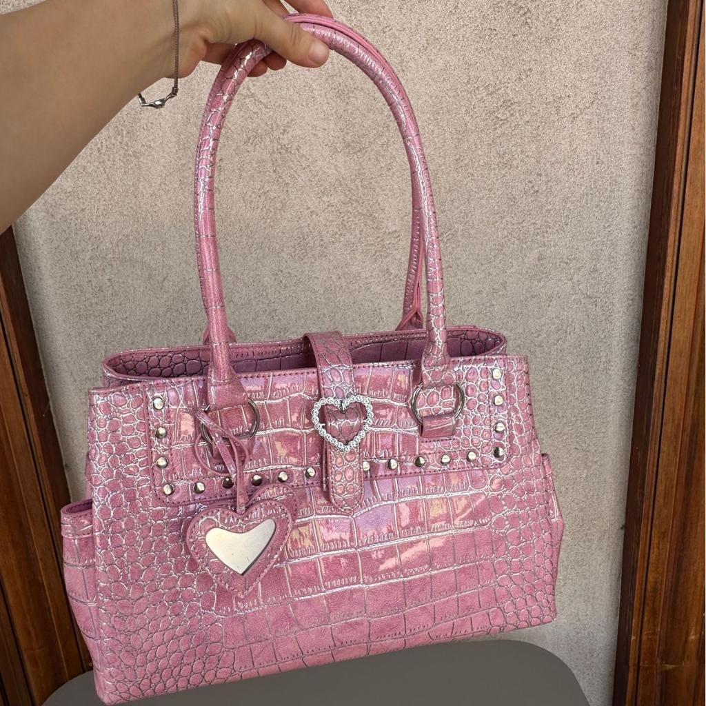Advanced Crocodile Pattern Large Capacity Portable Briefcase for Women, New Sweet, Cool and Spicy Girl Commuting Single Shoulder Handbag