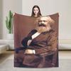 Warm Soft Blanket Vintage Marxist Communism Socialist Revolutionary Karl Marx Throw Blanket Flannel Bedspread For Sofa Bed Cover