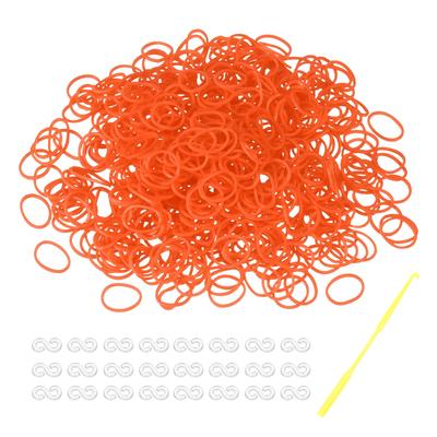 Uxcell Zestaw 600 gumek do krosna z 25 i 1 pomarańczową do majsterkowania i haczykami S-Clip, Czerwony, Dziewiarstwo, Rękodzieło, Prezenty.