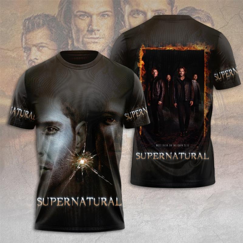 New Supernatural TV Series T-Shirts Men Short Sleeve Streetwear T Shirt Oversized Harajuku Tees Tops Man Clothing
