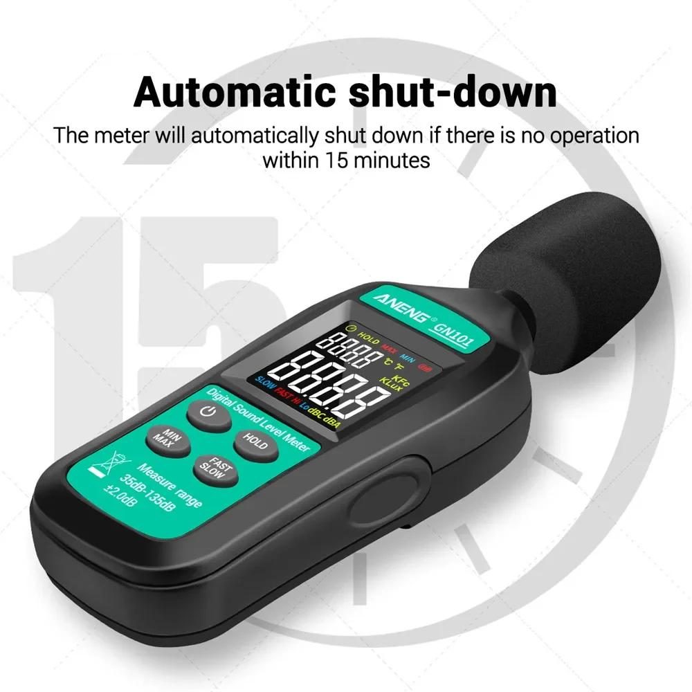GN101 Digital Noise Meter Measurement 35-135 Db Intelligent Sound Level Meter Decibel Monitor Logger  Diagnostic-Tool