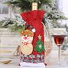 Christmas Wine Bottle Covers Linen Snow Cartoon Drawstring Wine Bottle Cover Xmas Party Home Desktop Decor New Year Gifts