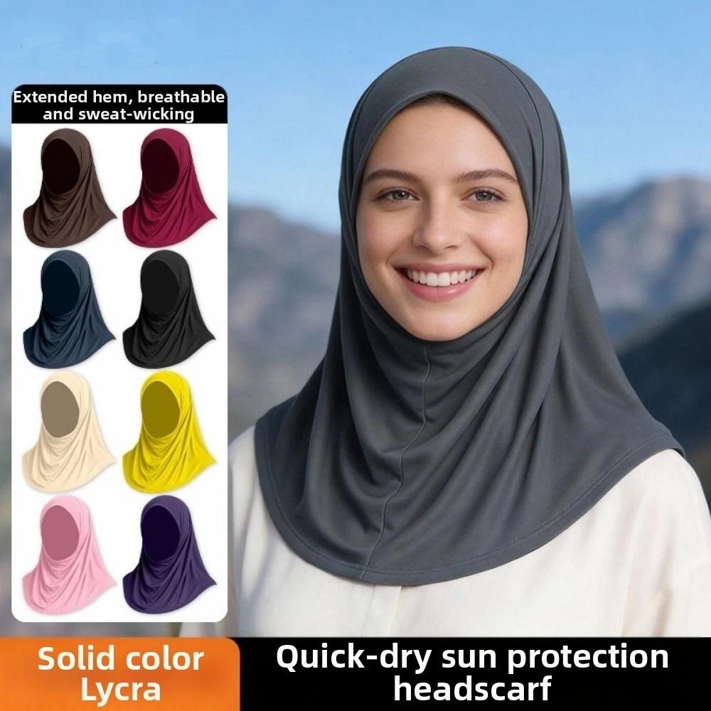 Elegant Ramadan Hijab Soft Head Wrap Cap Fashion Islamic Headscarf Hair Accessories