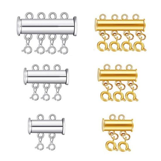 Connecting Buckle Alloy Necklace Clasp Slide Lock Necklace Connector Multi-Strand Jewelry Clasp DIY Crafts Helper