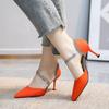 Mix Farbe Knöchelriemen High Heels Schuhe Frauen Pu Leder Dünne Absätze Pumps Frau Neue Glänzende Patchwork Party Schuhe
